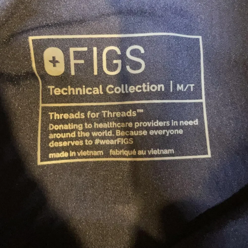 FIGS Scrub Jogger Pants Mens Medium Tall Navy Technical Collection Zip Cargo